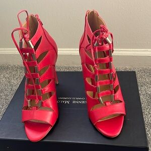Enzo Angiolini Sandal. Red. Size Size 8 ‎ 4 inch heels.